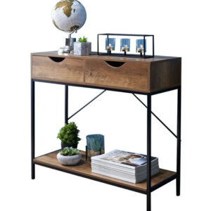 Console Table 2 Drawer Wooden Shelf Hallway Storage Side Desk Furniture Bedroom