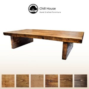 Waney / Live Edge Coffee Table Rustic Solid Wood Chunky Vintage Low Rustic Oak